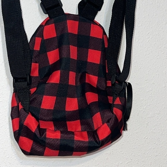 Kendal & Kylie Plaid Red & Black Mini Backpack Academia Gilmore Girls Preppy - Picture 6 of 10